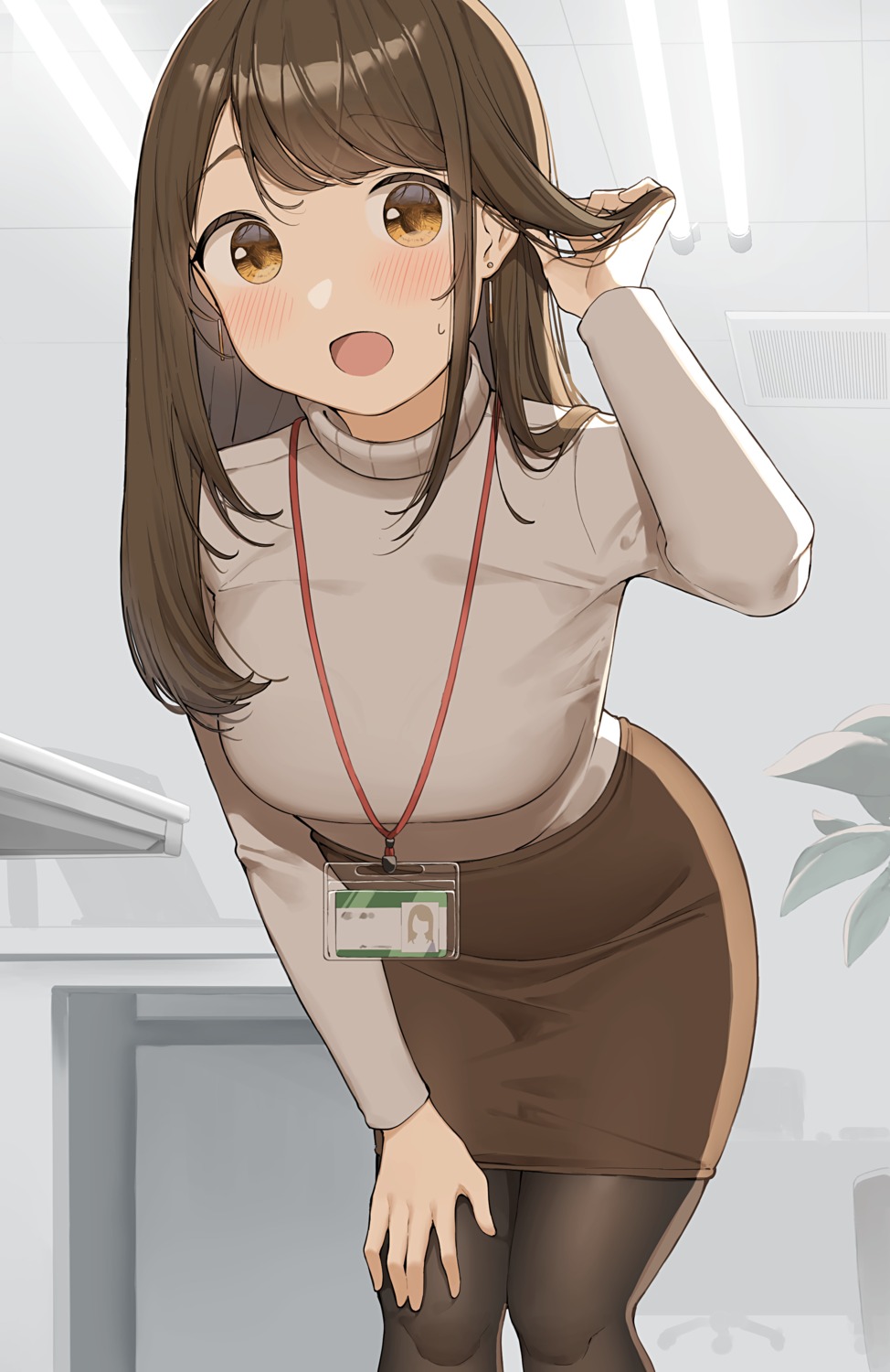 ol-chan_(ol_mahonanoka), ol_mahonanoka, pantyhose, sweater