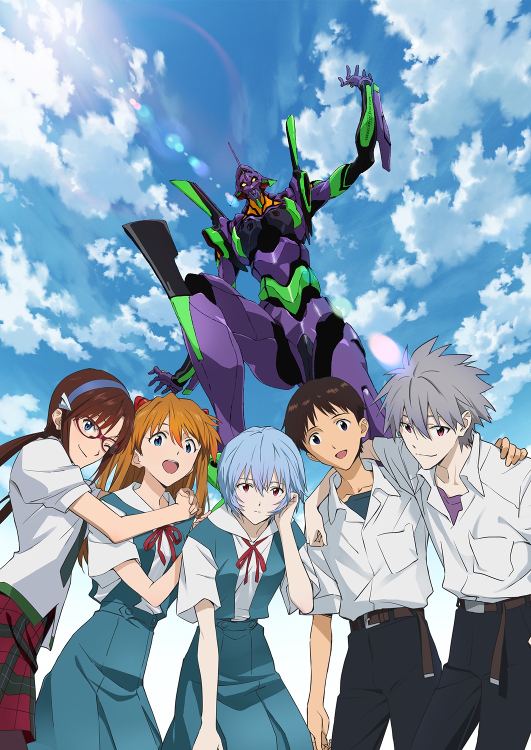 ayanami_rei, eva_01, ikari_shinji, makinami_mari_illustrious, mecha, megane, nagisa_kaworu, neon_genesis_evangelion
