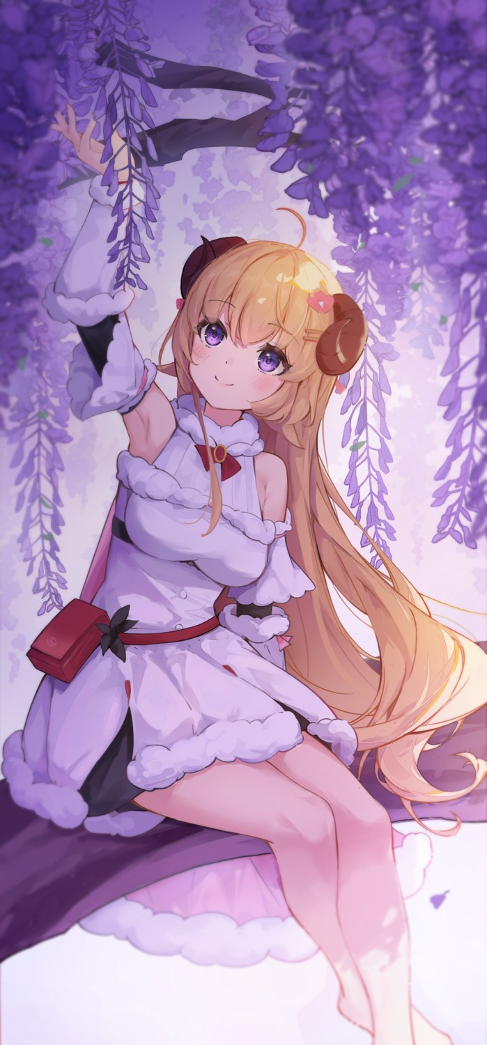 dress, hololive, horns, shyi, tsunomaki_watame
