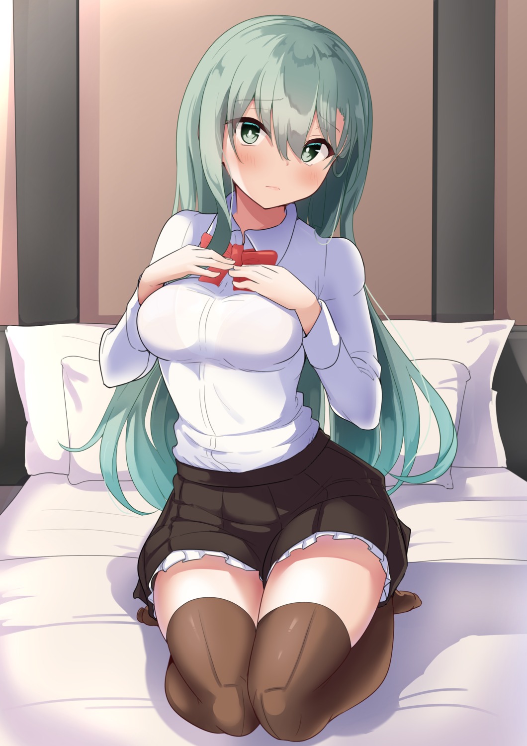 kantai_collection, myht, seifuku, suzuya_(kancolle), thighhighs
