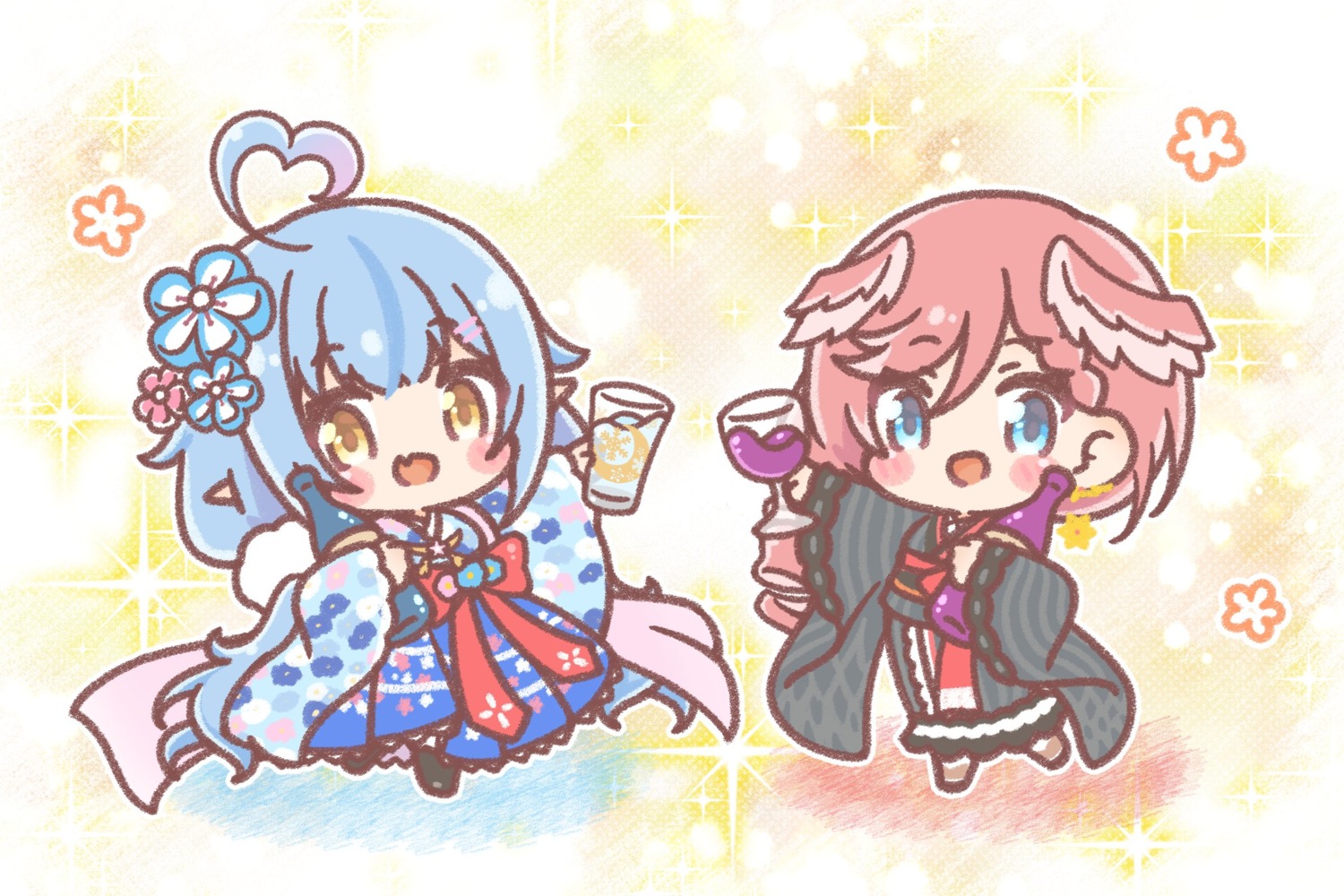 chibi, elf, hololive, lolita_fashion, mitarashi_neko, pointy_ears, takane_lui, wa_lolita