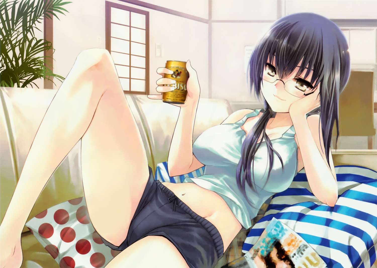 buruma, cleavage, koin, megane, natsu_no_ame, sakurai_natsuko
