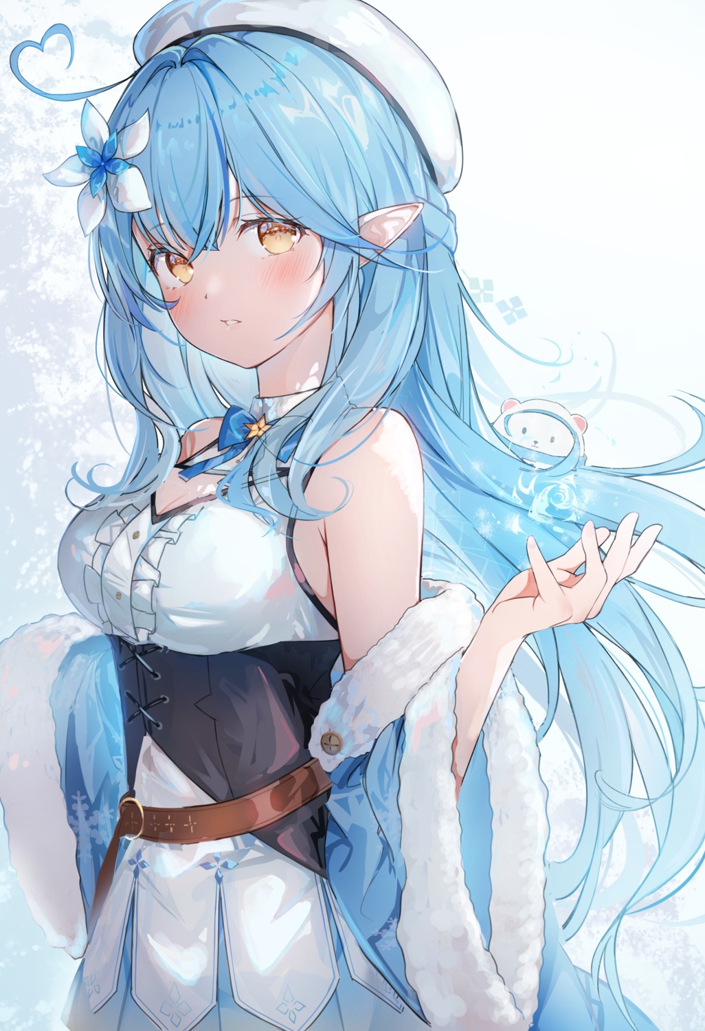 auui, dress, elf, hololive, pointy_ears, yukihana_lamy