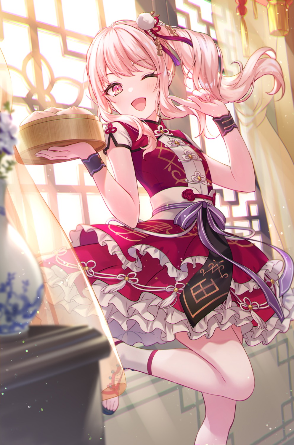 akiyama_mizuki, asian_clothes, iku2727, project_sekai, trap, waitress