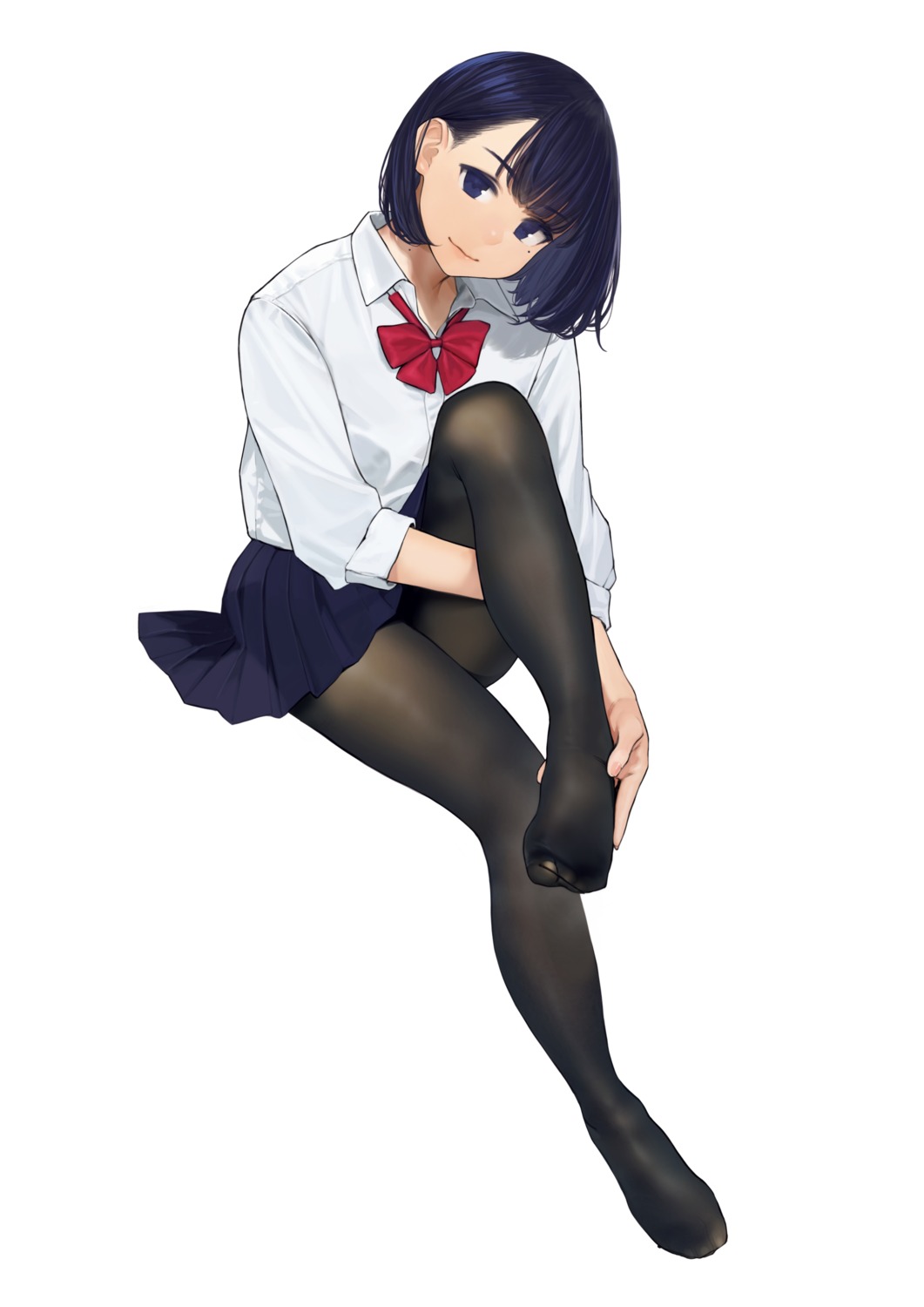 digital_version, feet, miru_tights, nakabeni_yua, pantyhose, seifuku, skirt_lift, yom