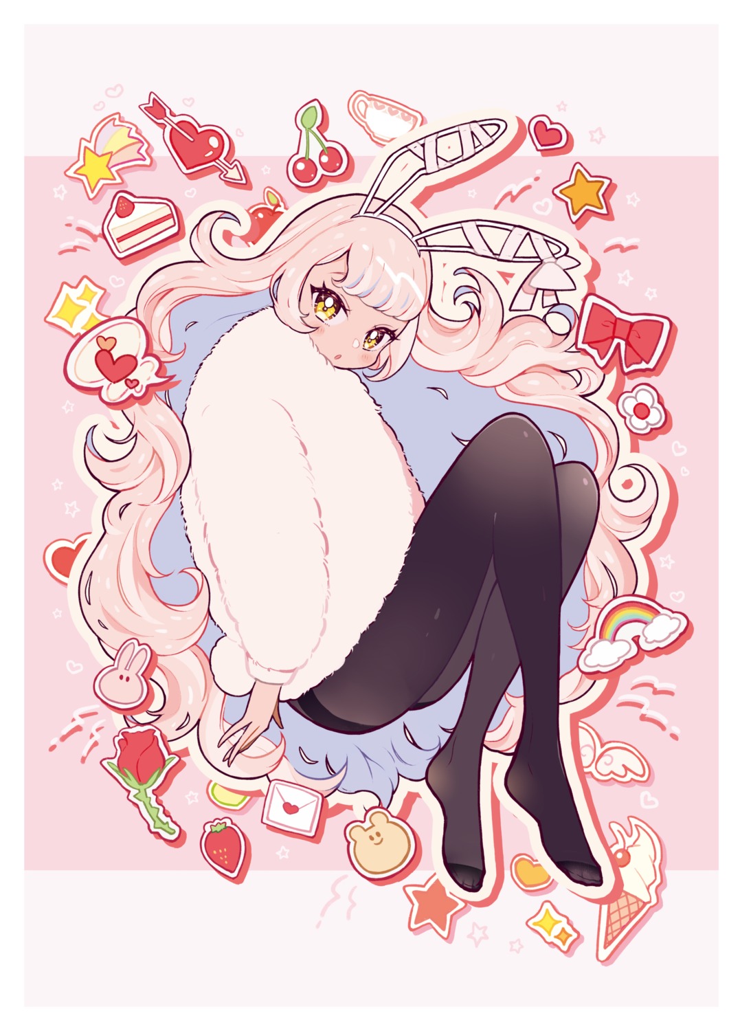 animal_ears, bunny_ears, digital_version, kisaragi_yuu_(fallen_sky), pantyhose