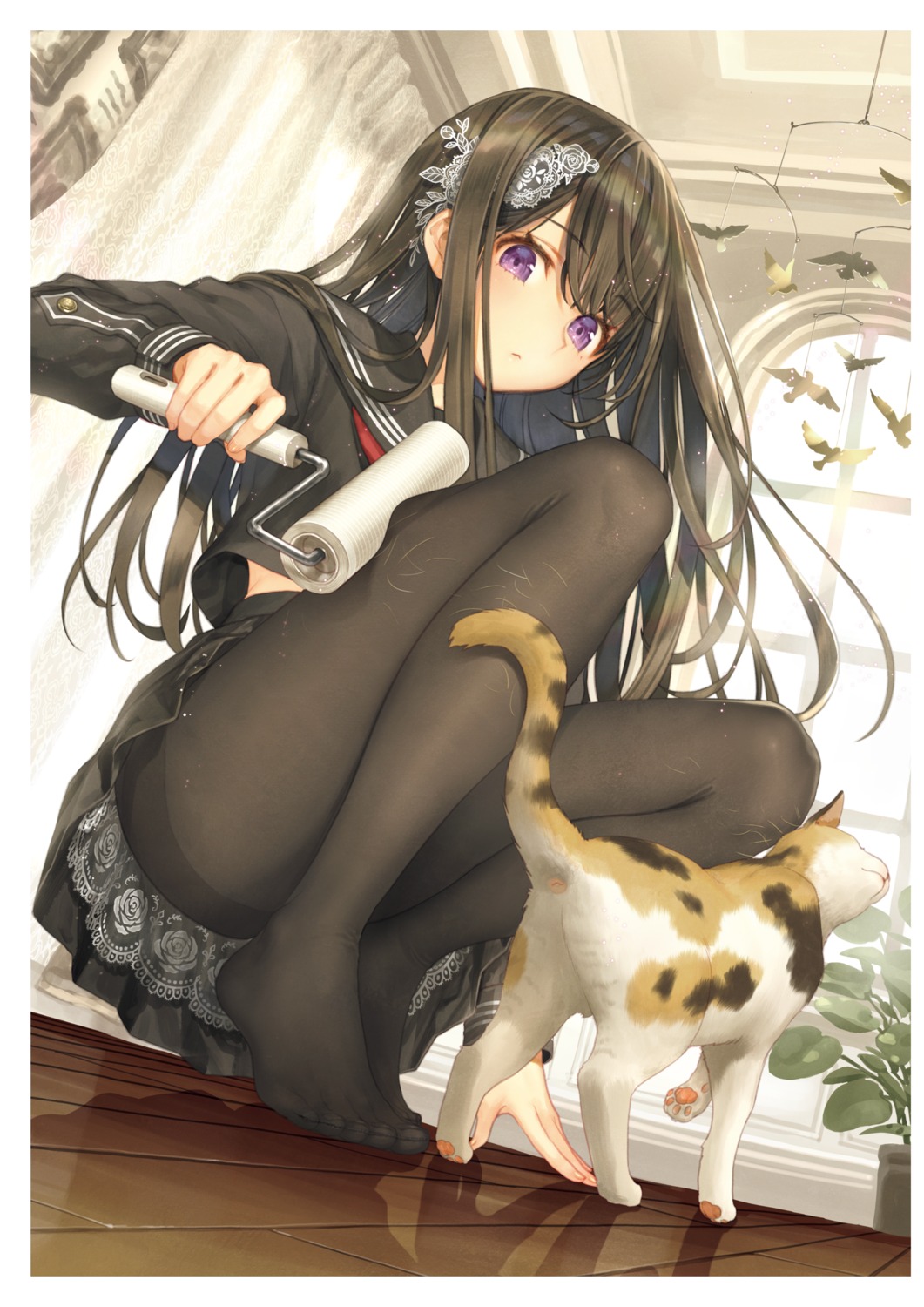digital_version, feet, kawaku, neko, pantyhose, seifuku