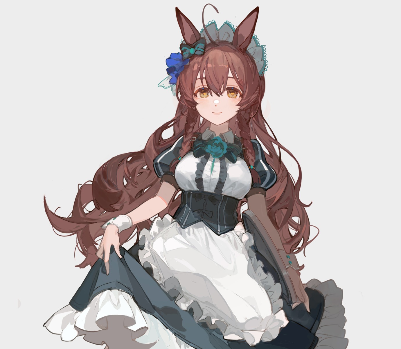 animal_ears, ciloranko, maid, mejiro_bright_(umamusume), tail, uma_musume_pretty_derby