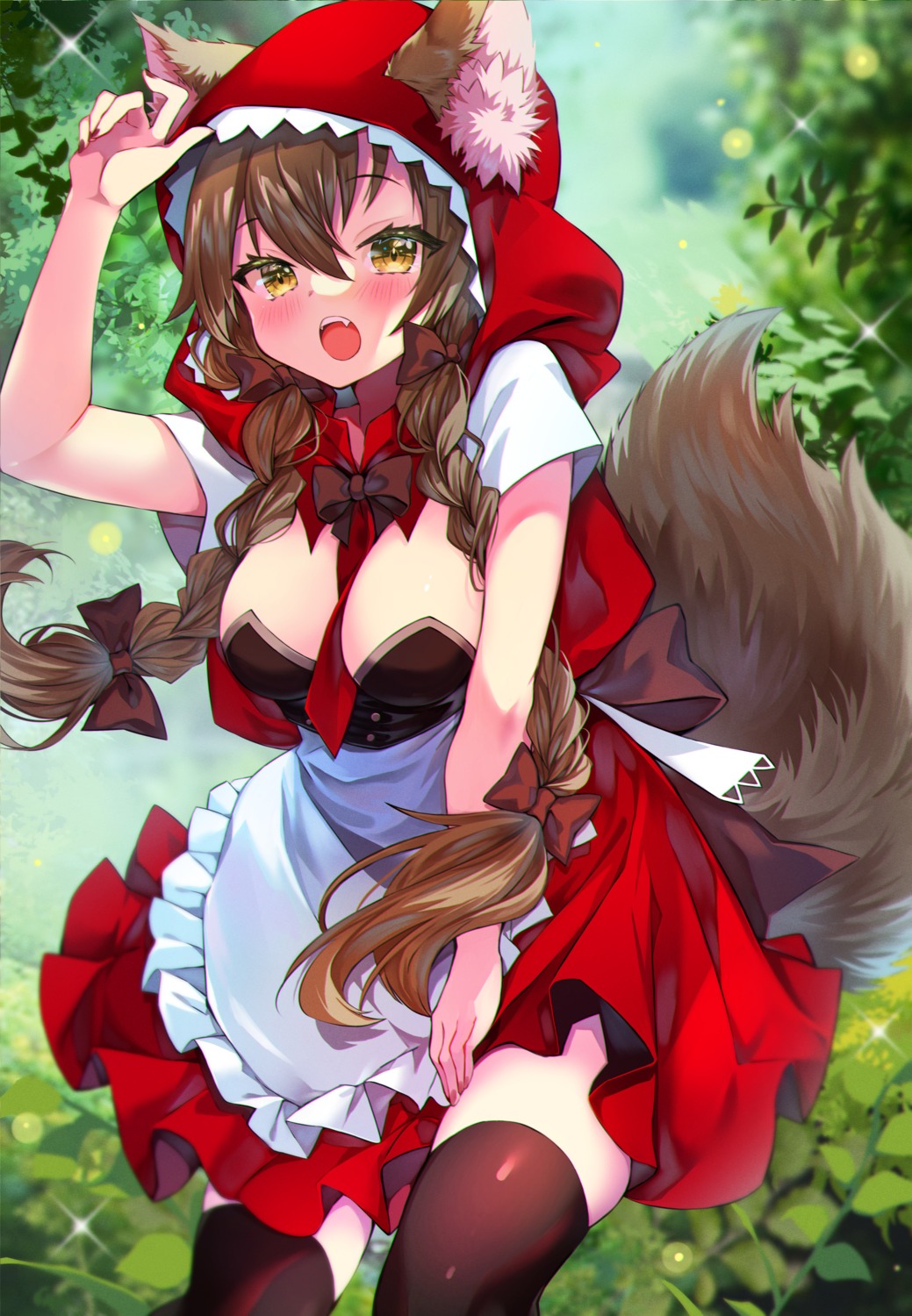 animal_ears, big_bad_wolf, little_red_riding_hood_(character), tail, thighhighs, touka_(07touka25)