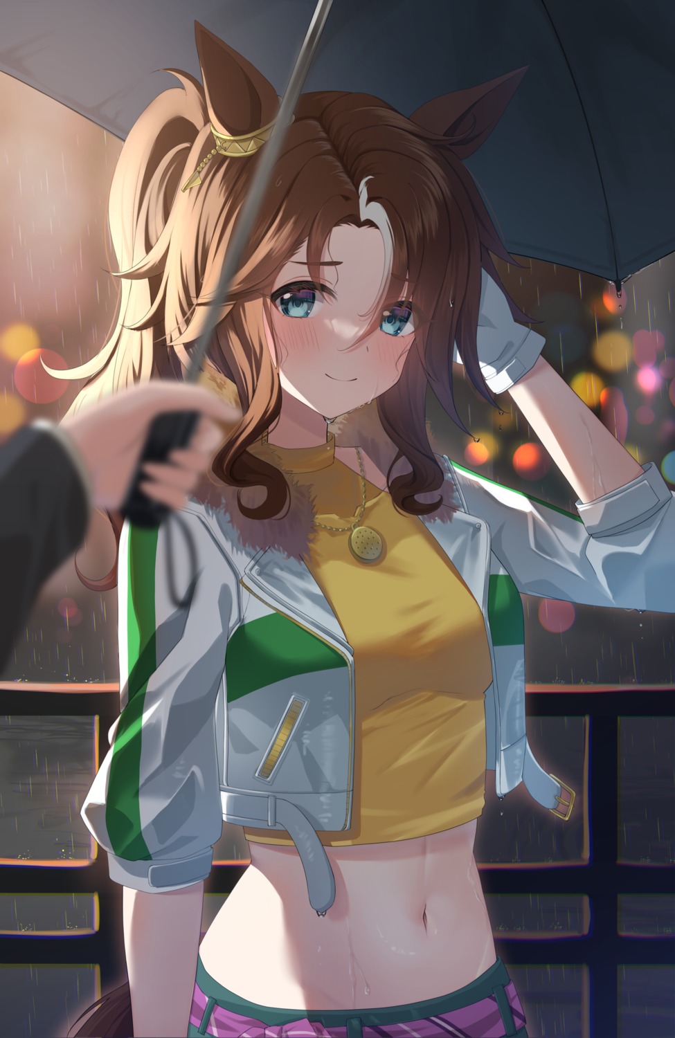 animal_ears, etesumsom, mejiro_palmer_(umamusume), tail, uma_musume_pretty_derby, umbrella, uniform