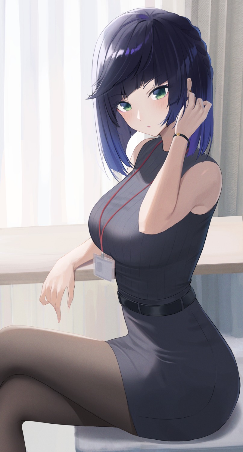 genshin_impact, hiroserii, pantyhose, sweater, yelan
