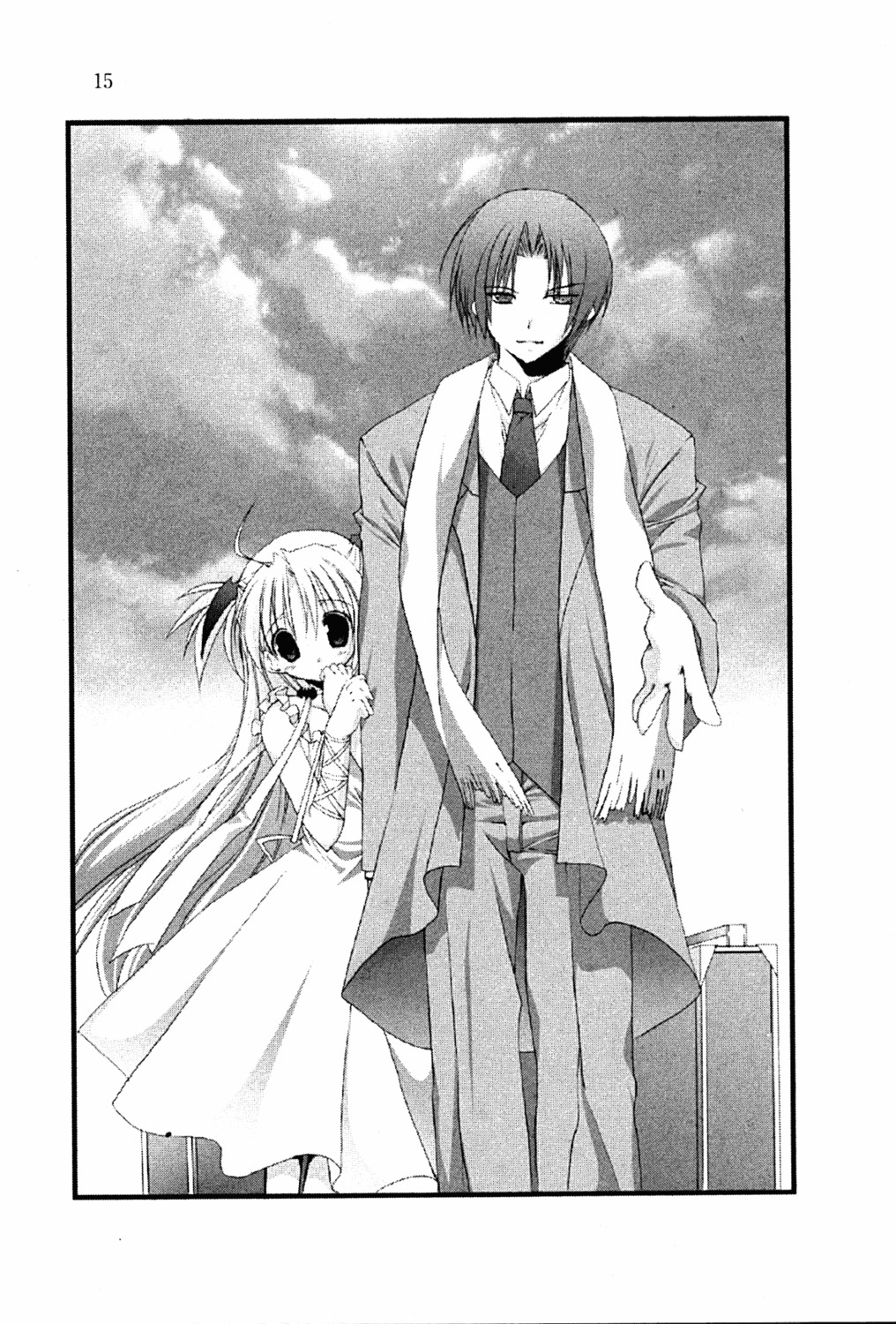 goshuushou-sama_ninomiya-kun, monochrome, tsukimura_mayu, tsukimura_mikihiko