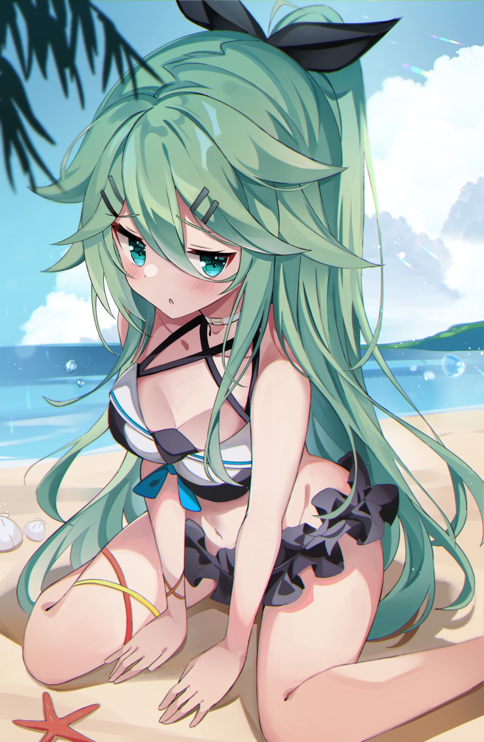 bikini, fathom, garter, kantai_collection, swimsuits, yamakaze_(kancolle)
