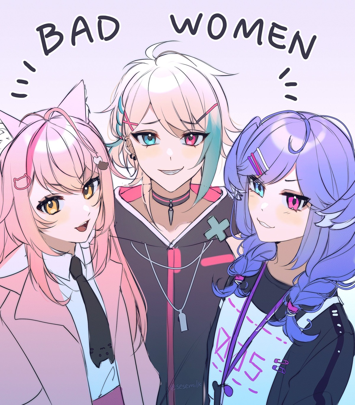 animal_ears, aza, heterochromia, hiiro_vtuber, nijisanji, nijisanji_en, selen_tatsuki, sesemilk, sketch, wings