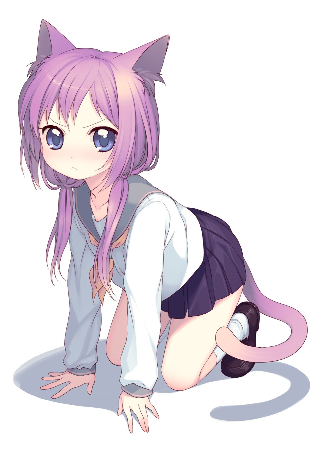 animal_ears, kimura_daisuke, namori, nekomimi, seifuku, tail