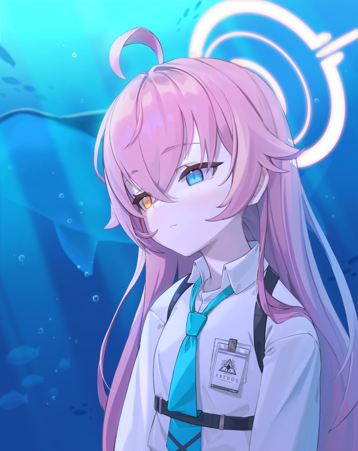 blue_archive, dkxlek, halo, heterochromia, seifuku, takanashi_hoshino