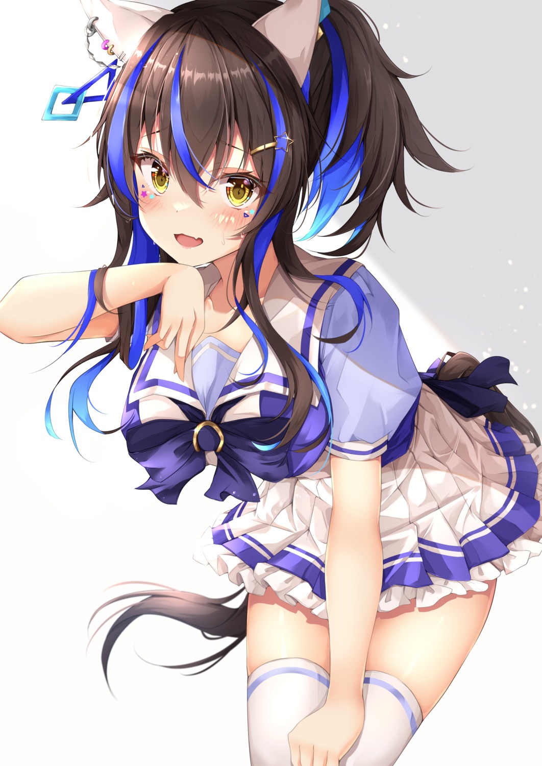 animal_ears, daitaku_helios_(umamusume), rumiko_(rmeco), seifuku, tail, thighhighs, uma_musume_pretty_derby, wet