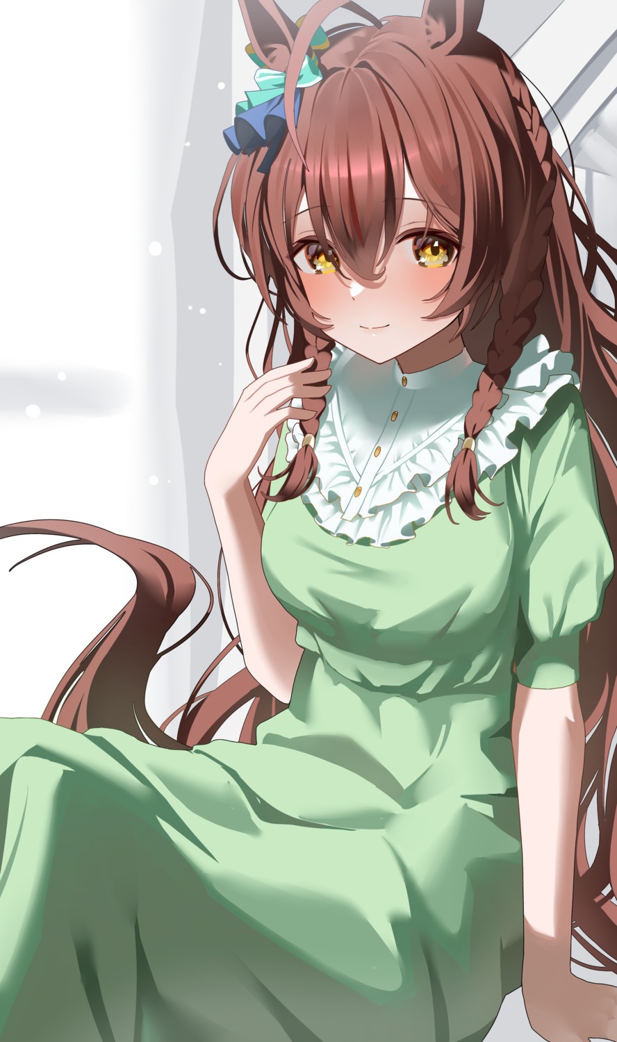 animal_ears, dress, mejiro_bright_(umamusume), ningen_mame, tail, uma_musume_pretty_derby