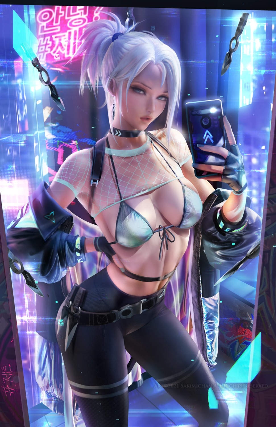 bikini_top, jett_(valorant), sakimichan, selfie, swimsuits, valorant