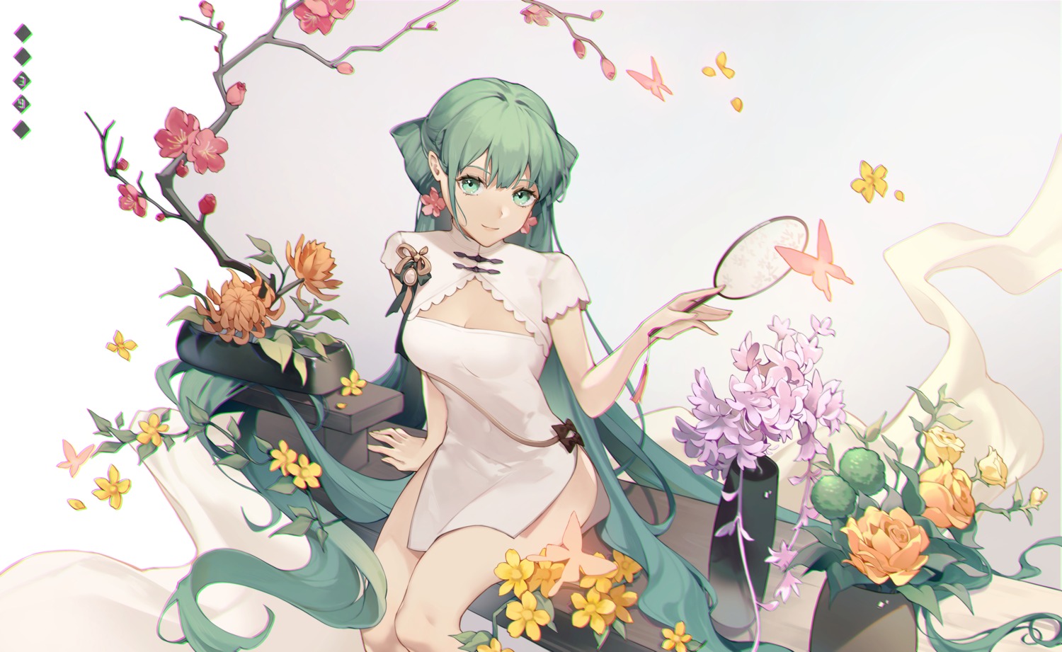 chinadress, eminya_27, hatsune_miku, shaohua_hatsune_miku, skirt_lift, vocaloid