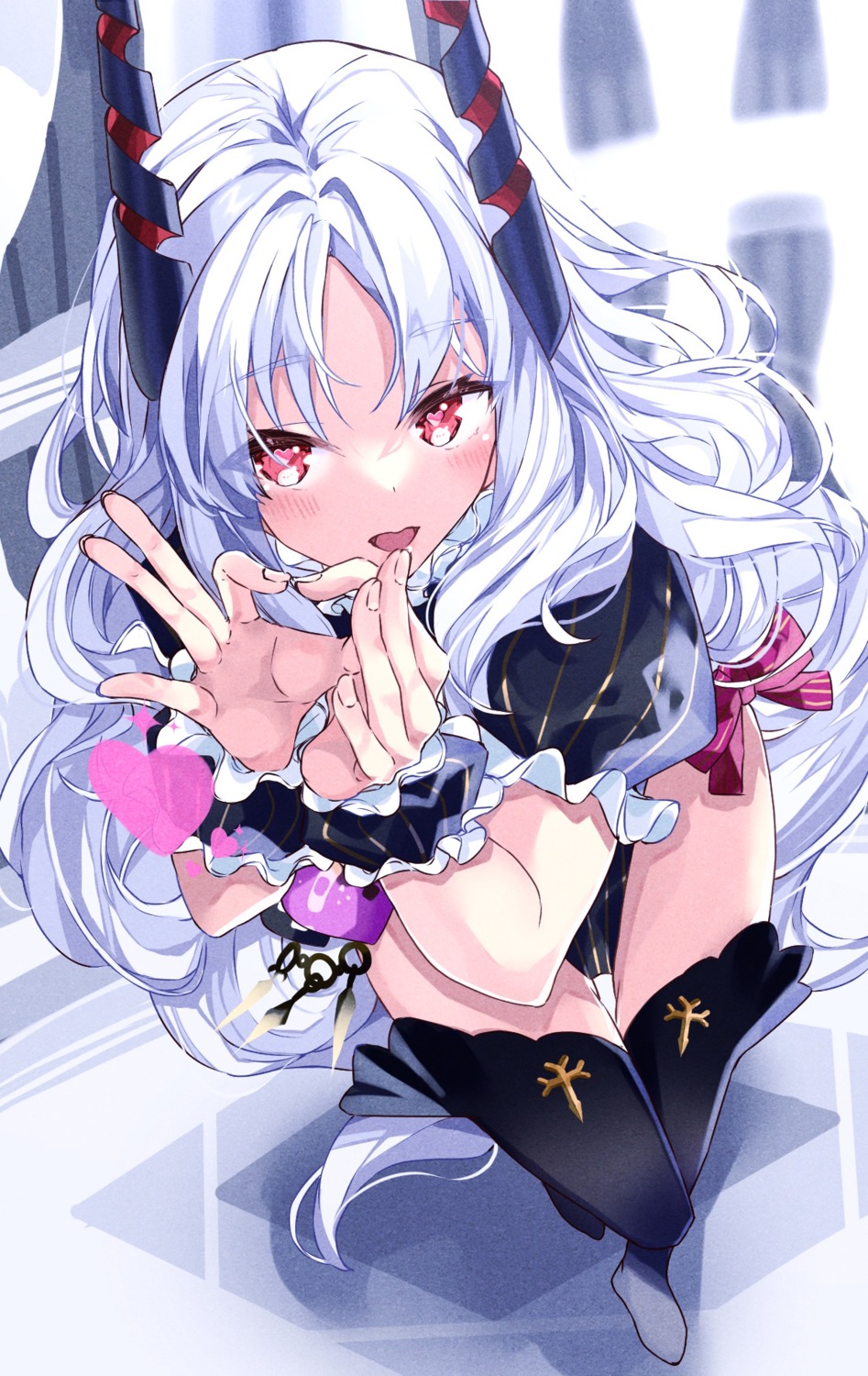 caren_hortensia, fate/grand_order, horns, leotard, shong, thighhighs