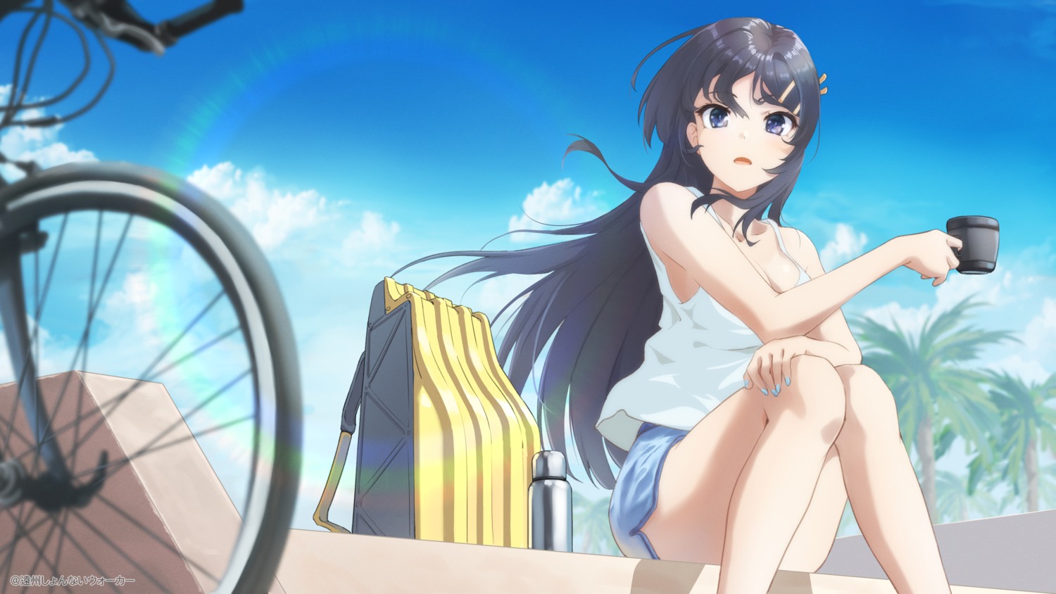 cleavage, raiz_art_works, sakurajima_mai, seishun_buta_yarou, wallpaper