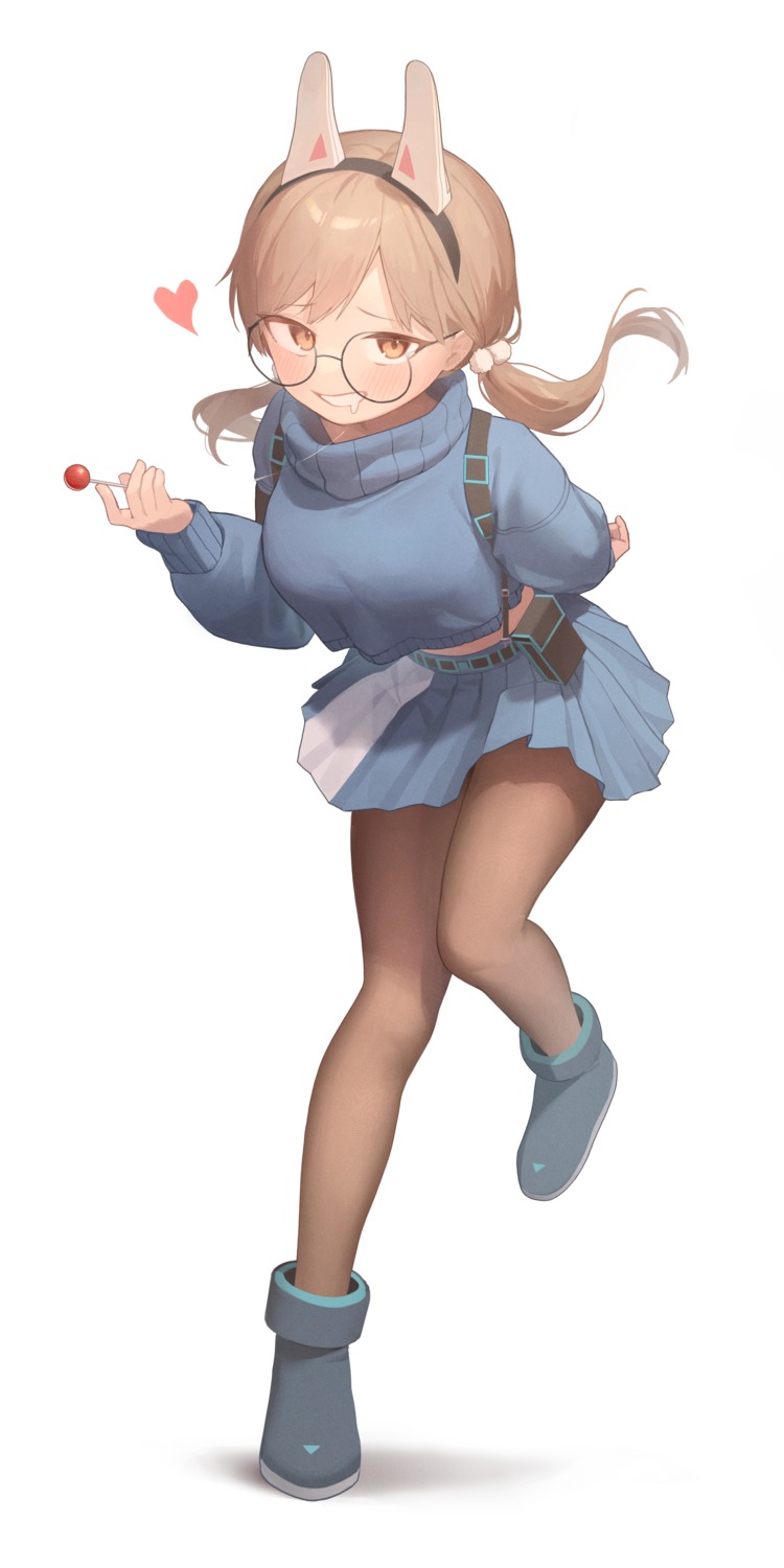 animal_ears, blue_archive, bunny_ears, doribae, halo, kazekura_moe, megane, pantyhose
