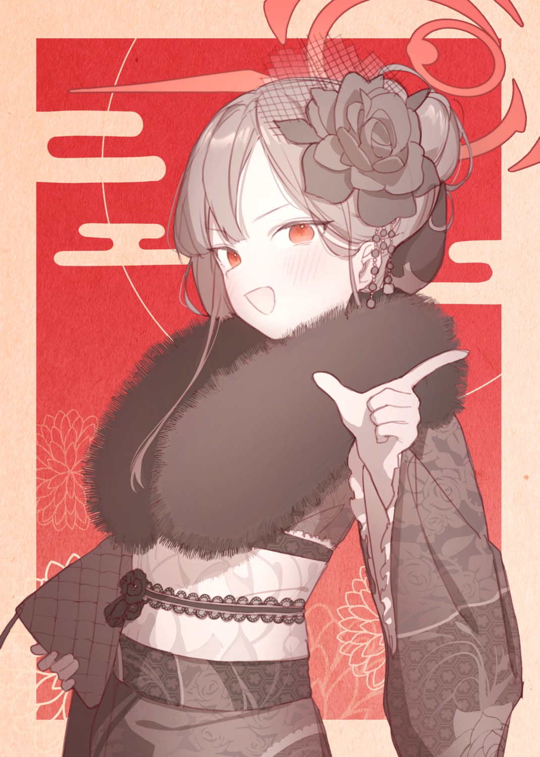 asagi_mutsuki, blue_archive, doribae, halo, kimono