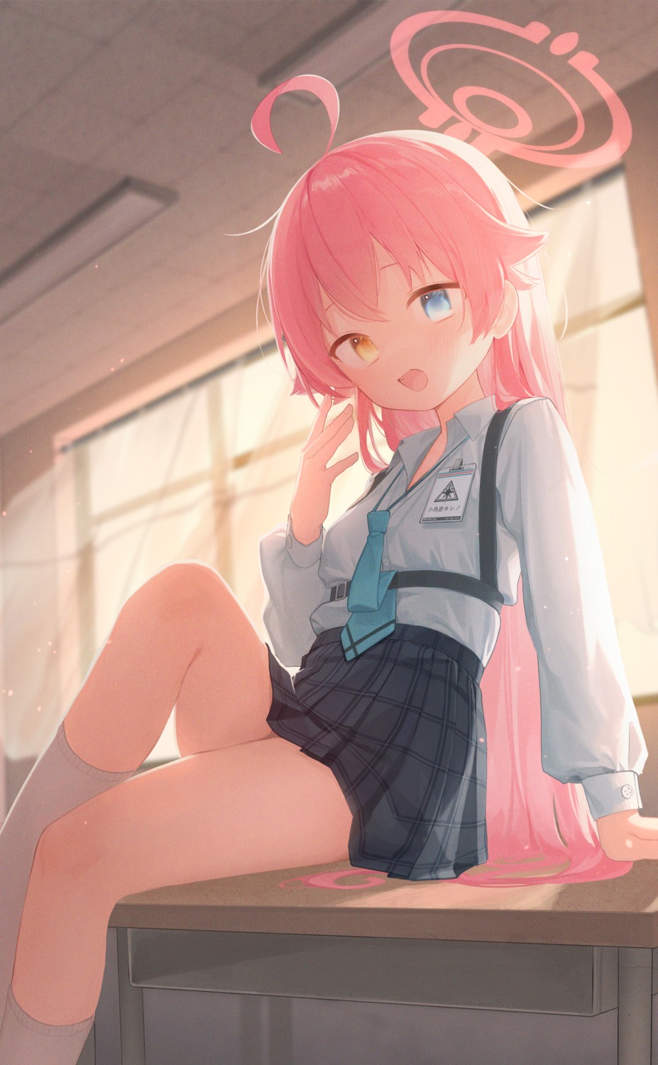 blue_archive, doribae, halo, heterochromia, seifuku, takanashi_hoshino