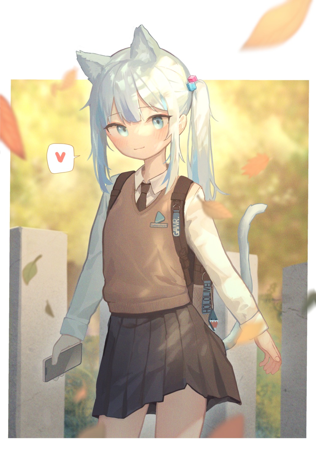 animal_ears, doribae, nekomimi, seifuku, sweater, tail