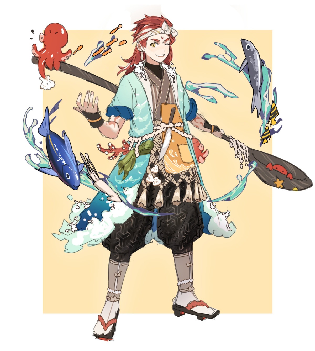 asian_clothes, hanny_(uirusu_chan), onmyouji, shokurei, weapon