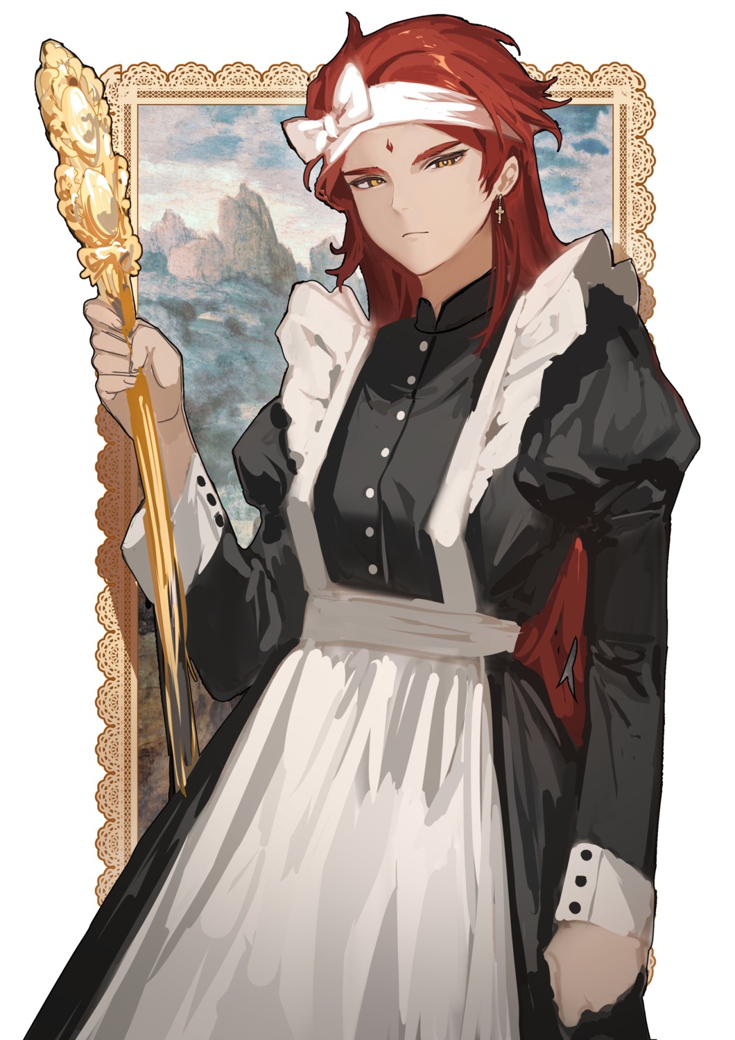 crossdress, hanny_(uirusu_chan), maid, onmyouji, shokurei, sketch