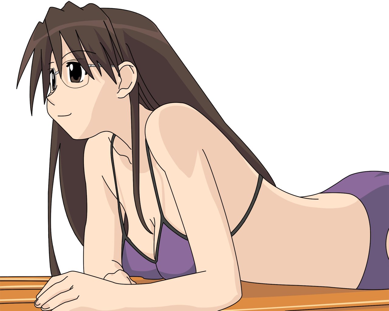 azumanga_daioh, bikini, cleavage, megane, mizuhara_koyomi, swimsuits, wallpaper