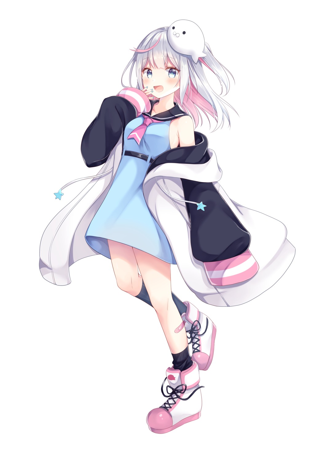 gomano_rio, gomano_rio_(vtuber), no_bra, seifuku