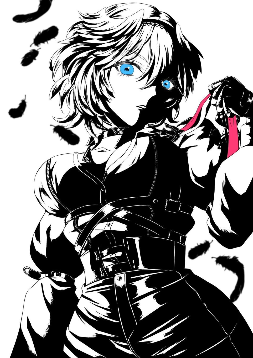 hololive, mary_is_mine, monochrome, takane_lui, uniform, wings