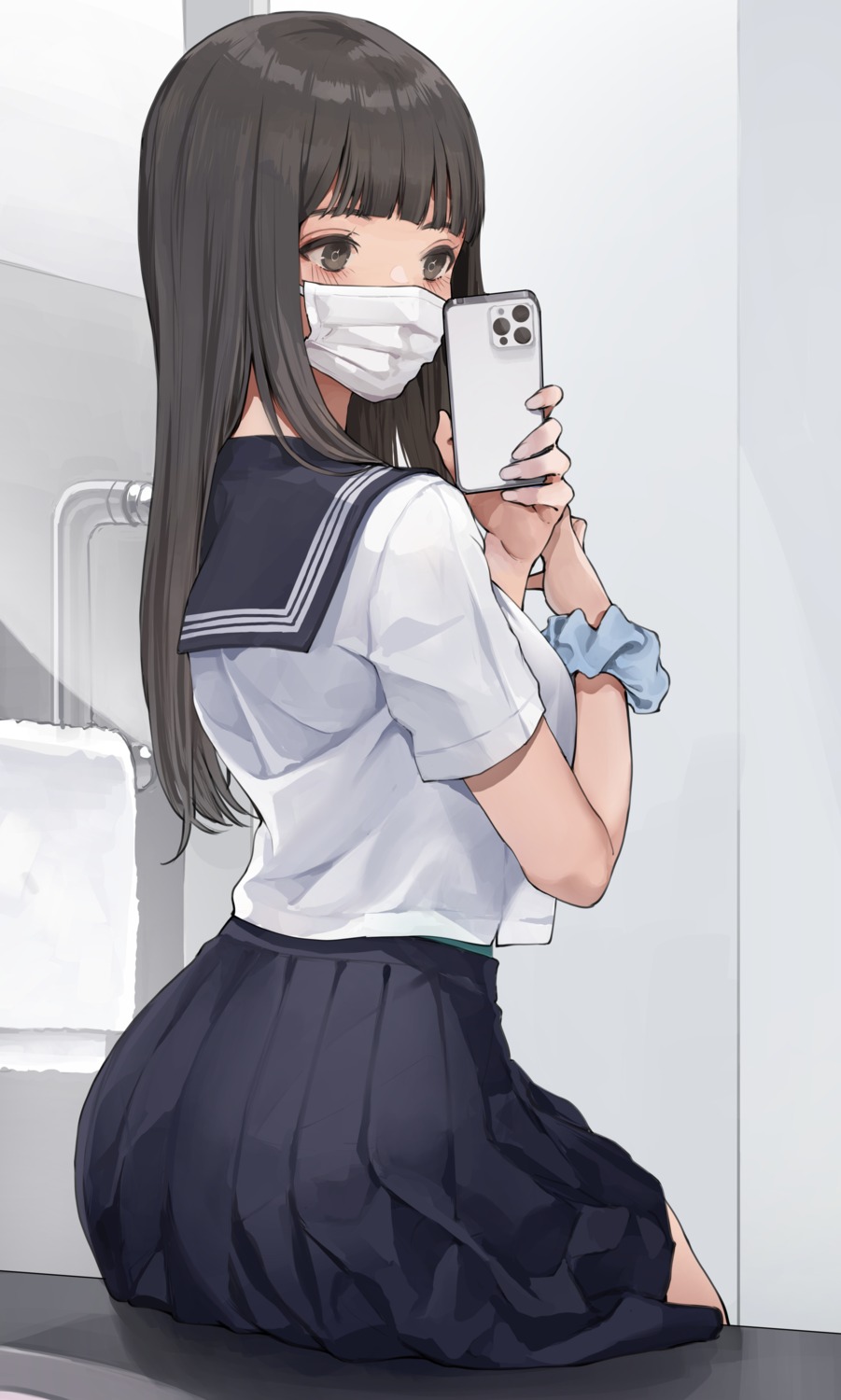 ass, koh_(minagi_kou), seifuku, selfie