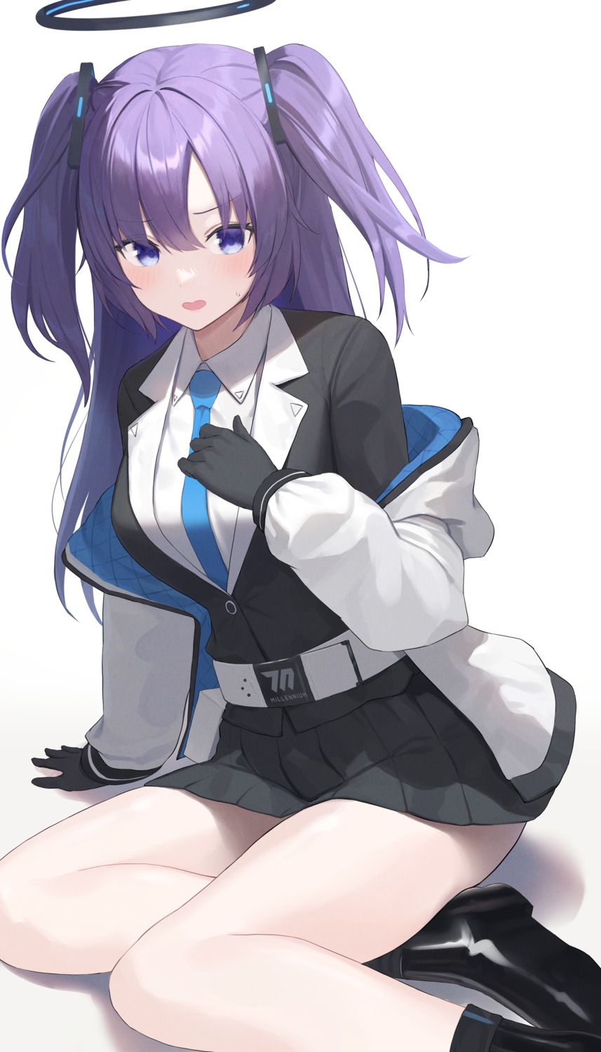 blue_archive, halo, hayase_yuuka, hiroserii, seifuku