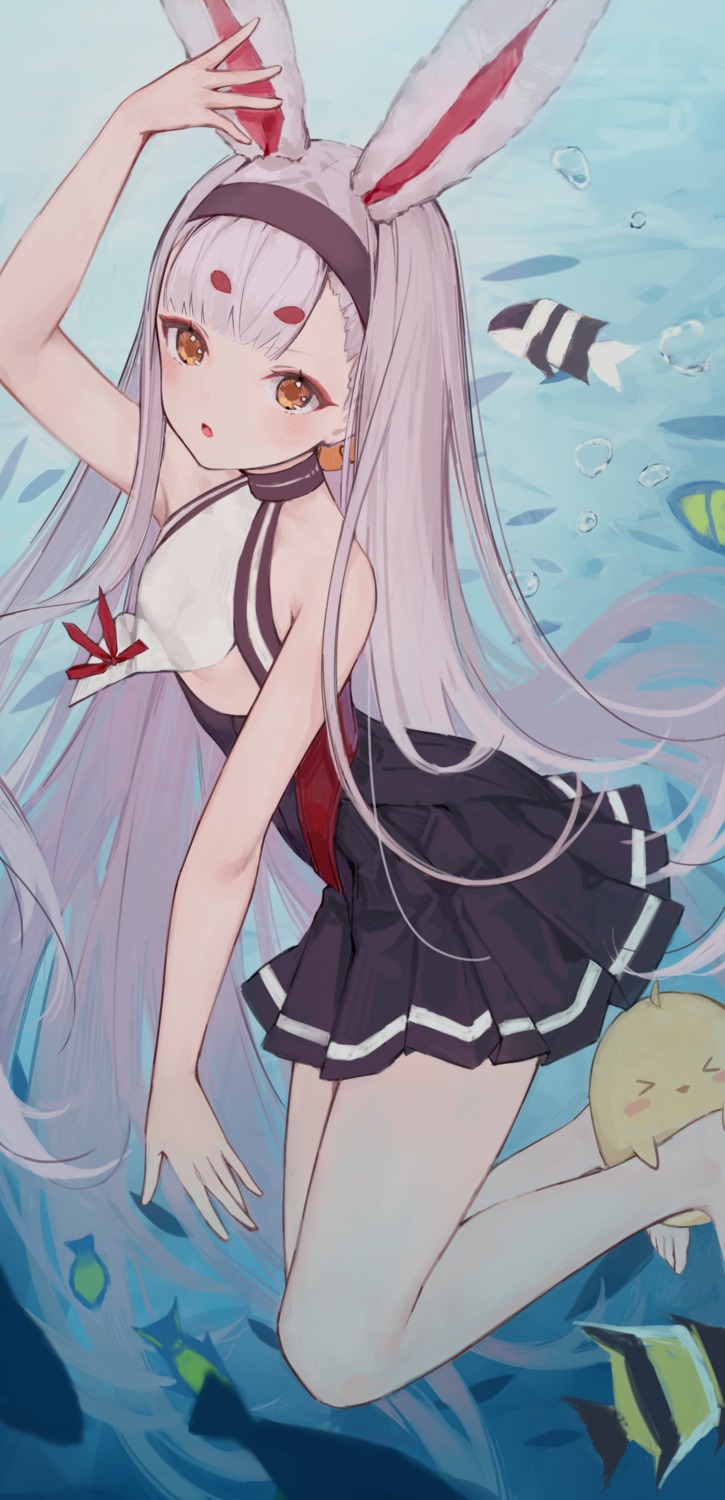 animal_ears, azur_lane, bunny_ears, daichengqi, dress, manjuu_(azur_lane), no_bra, shimakaze_(azur_lane)
