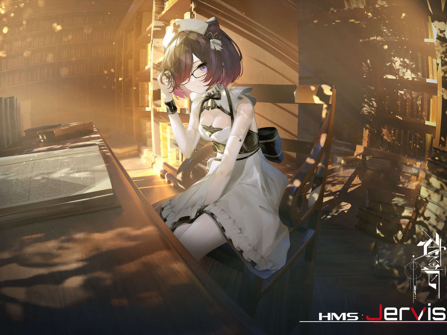 azur_lane, cleavage, jervis_(azur_lane), ka11_ca, megane, nurse, pantyhose
