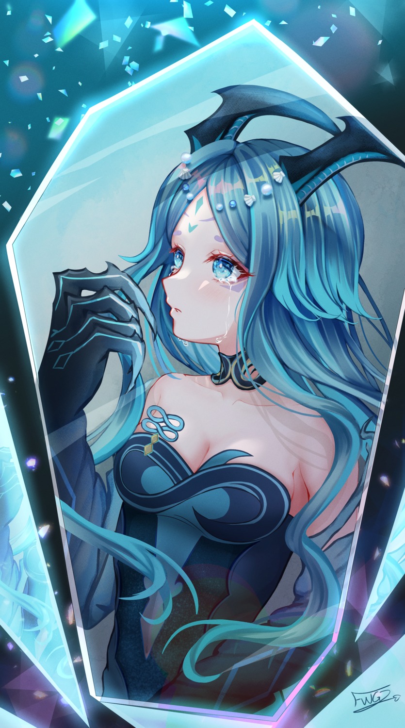 bonanus_(genshin_impact), cleavage, genshin_impact, horns, no_bra, tagme
