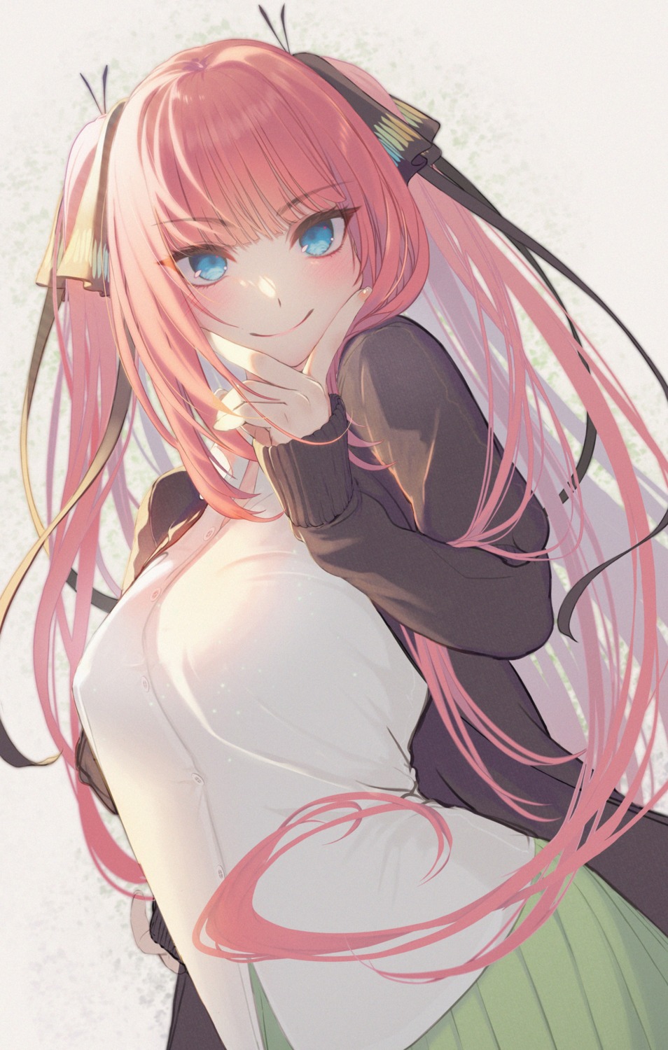 5-toubun_no_hanayome, nakano_nino, sae^2, seifuku, sweater