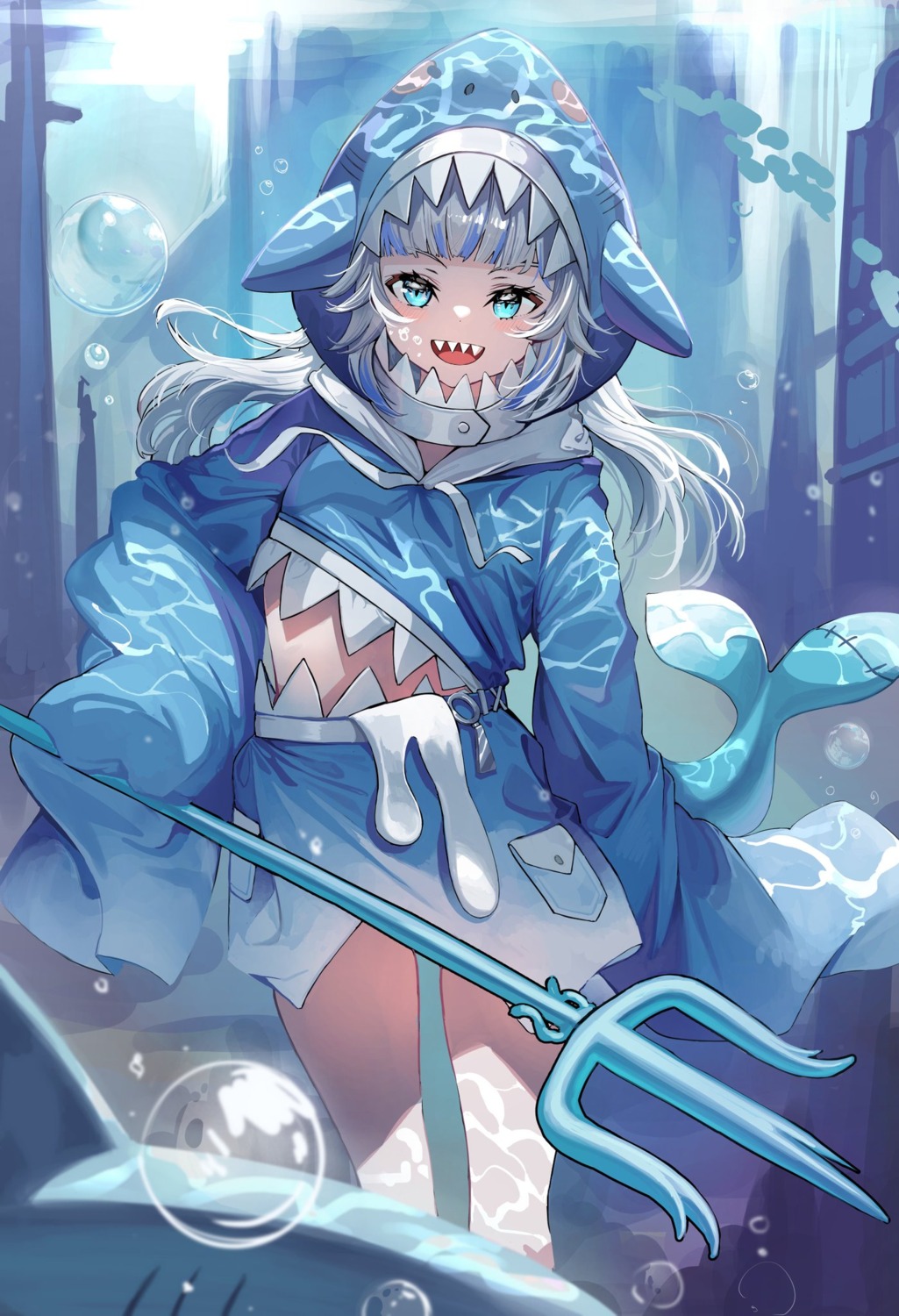 gawr_gura, hololive, hololive_english, refla, tail, weapon