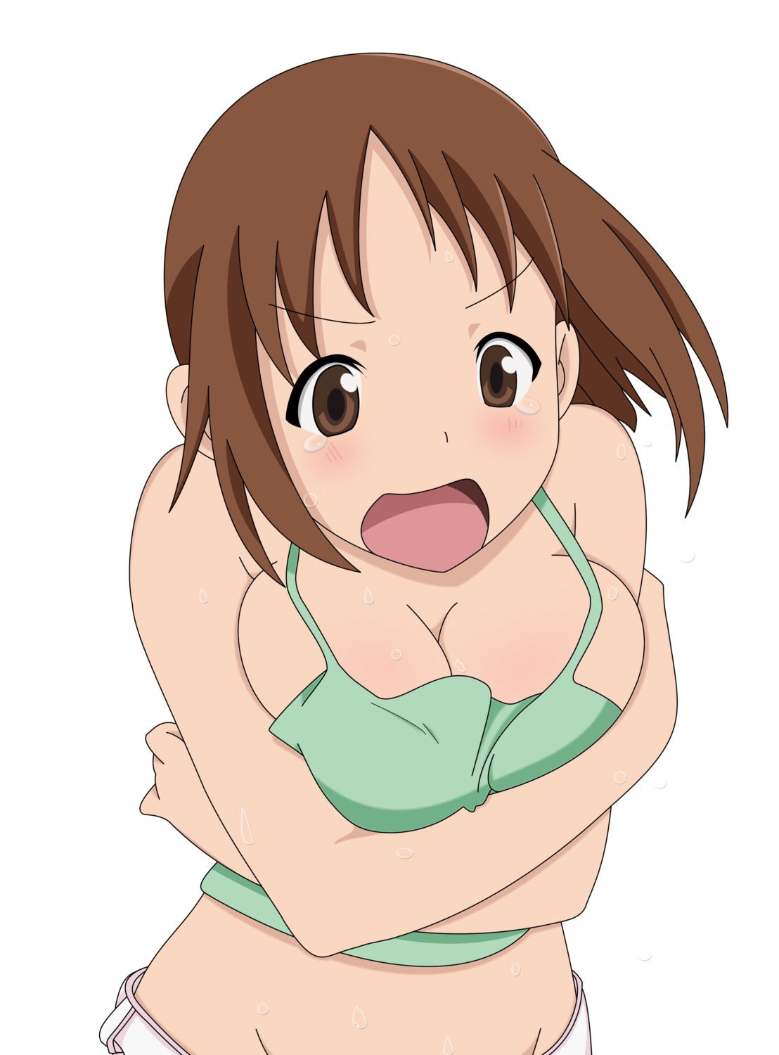 breast_hold, cleavage, hinako_(issho_ni_training), issho_ni_training, vector_trace
