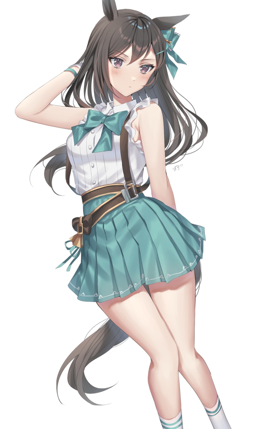 animal_ears, mejiro_dober_(umamusume), oshage_(osyage921), skirt_lift, tail, uma_musume_pretty_derby, uniform