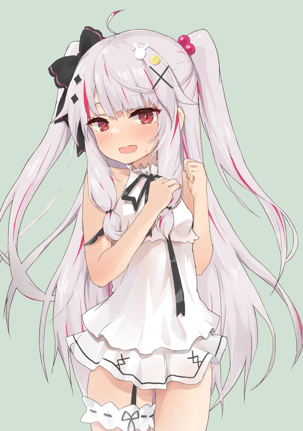 dress, garter, nijisanji, yakihebi, yorumi_rena