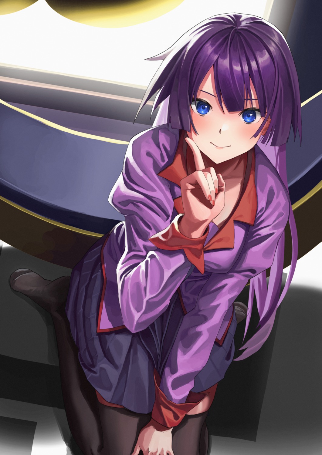 monogatari_(series), seifuku, senjougahara_hitagi, thighhighs, zyaki