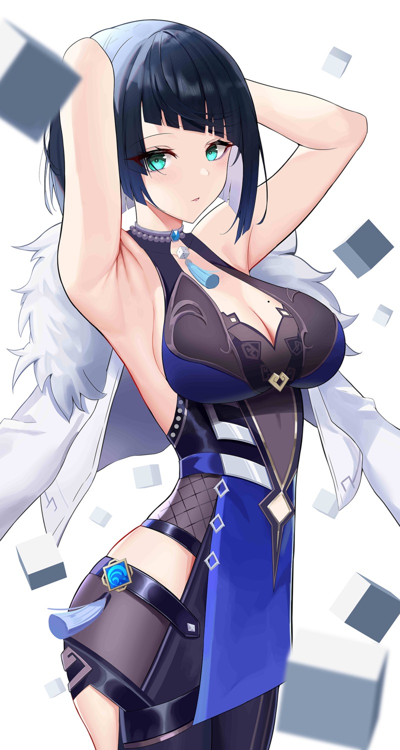 cleavage, genshin_impact, yelan, zim-o_(2cy520)