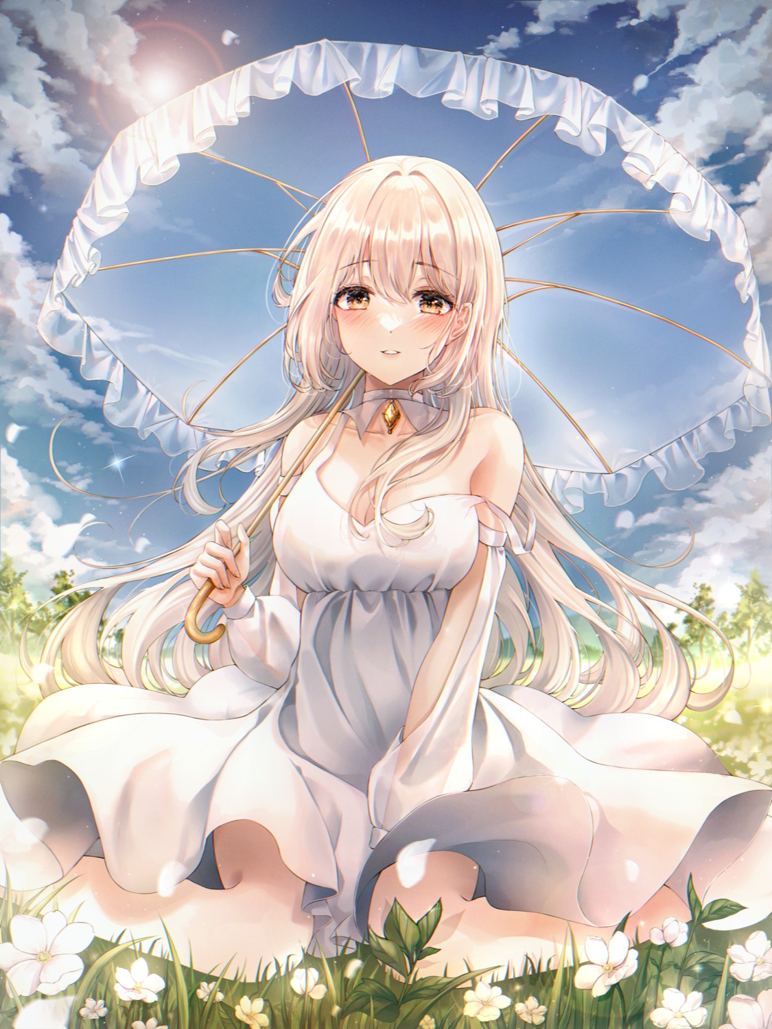 dress, no_bra, pippin_sol, skirt_lift, summer_dress, umbrella, wardrobe_malfunction