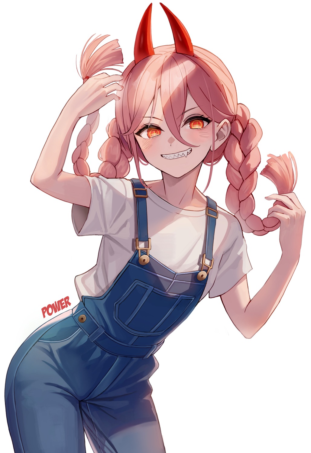beruko14, chainsaw_man, horns, overalls, power_(chainsaw_man)