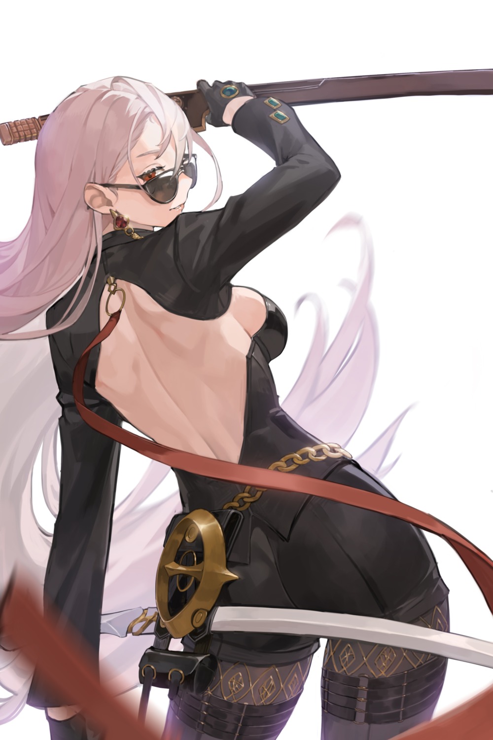 ass, controlline3, dungeon_fighter, megane, no_bra, sword